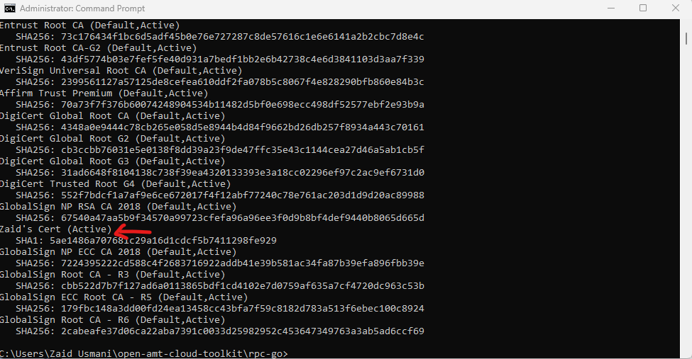 Figure 4: Hash Output